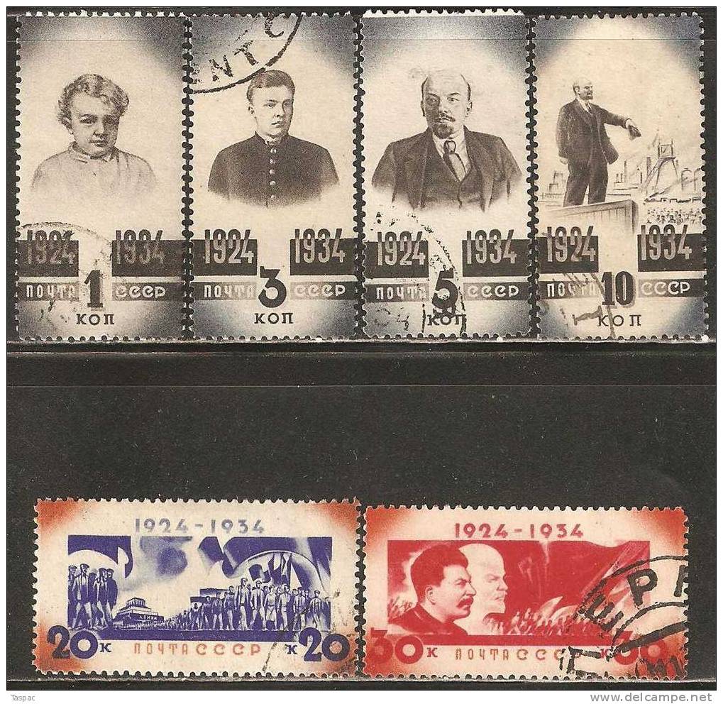 Russia / Soviet Union 1934 Mi# 488-493 Used - Gebruikt