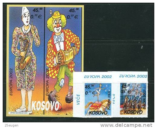 KOSOVO 2002 EUROPA CEPT SET+MS  MNH - 2002