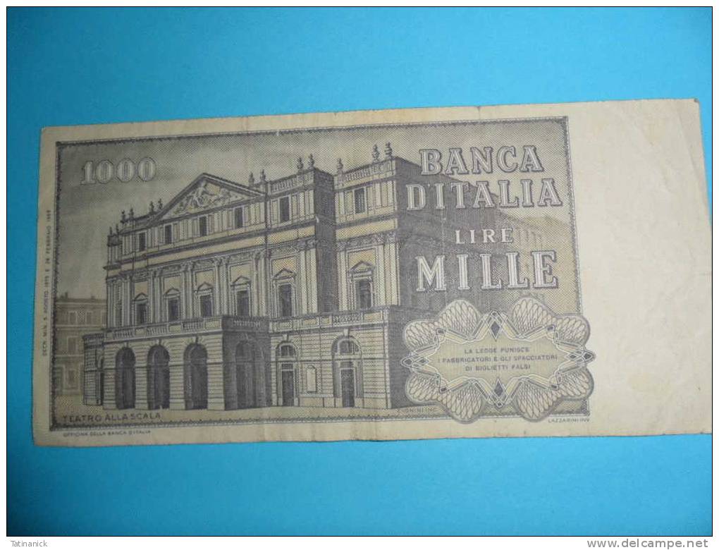 Italie 1000 Lire "Verdi"  1969 - 1000 Liras