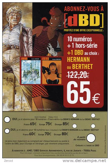 Flyer Abonnement DBD Illustré Par Hermann Et Berthet - Jeremiah - Berthet