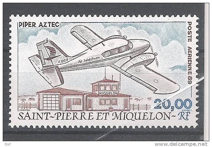 SAINT PIERRE ET MIQUELON , Poste Aérienne 1989,Yvert N° PA 68,"AVION PIPER Aztec Et Aéroport "neuf **,TTB - Nuovi