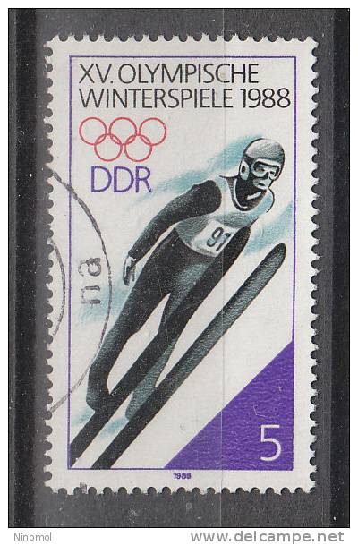 Germania Est   -   1988.  Ski Jumping  To "Calgary '88" - Springreiten