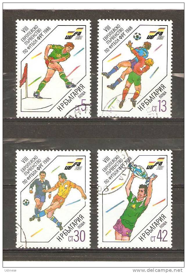 BULGARIA 1988  - EUROPEAN FOOTBALL CHAMPIONSHIP - CPL. SET - USED OBLITERE GESTEMPELT USADO - Championnat D'Europe (UEFA)