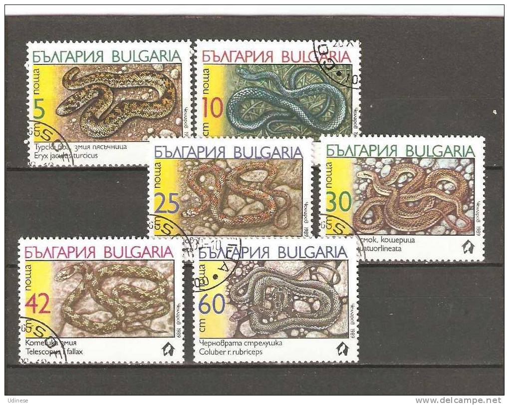 BULGARIA 1989 - SNAKES - CPL. SET - USED OBLITERE GESTEMPELT USADO - Snakes