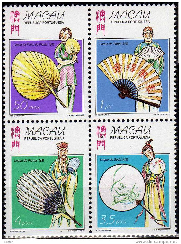 Traditionen In China 1993 MACAO 725,913/15,932/5, 2ZD+Block 21 ** 48€ Drachen Fächer Hochzeitsfeier Musik Sheet Of Macau - Collections, Lots & Séries