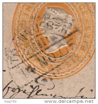 Br India, Queen Victoria, 2 An 6 Pies Postal Stationery Envelope, Used To Germany, India As Per The Scan - 1882-1901 Impero