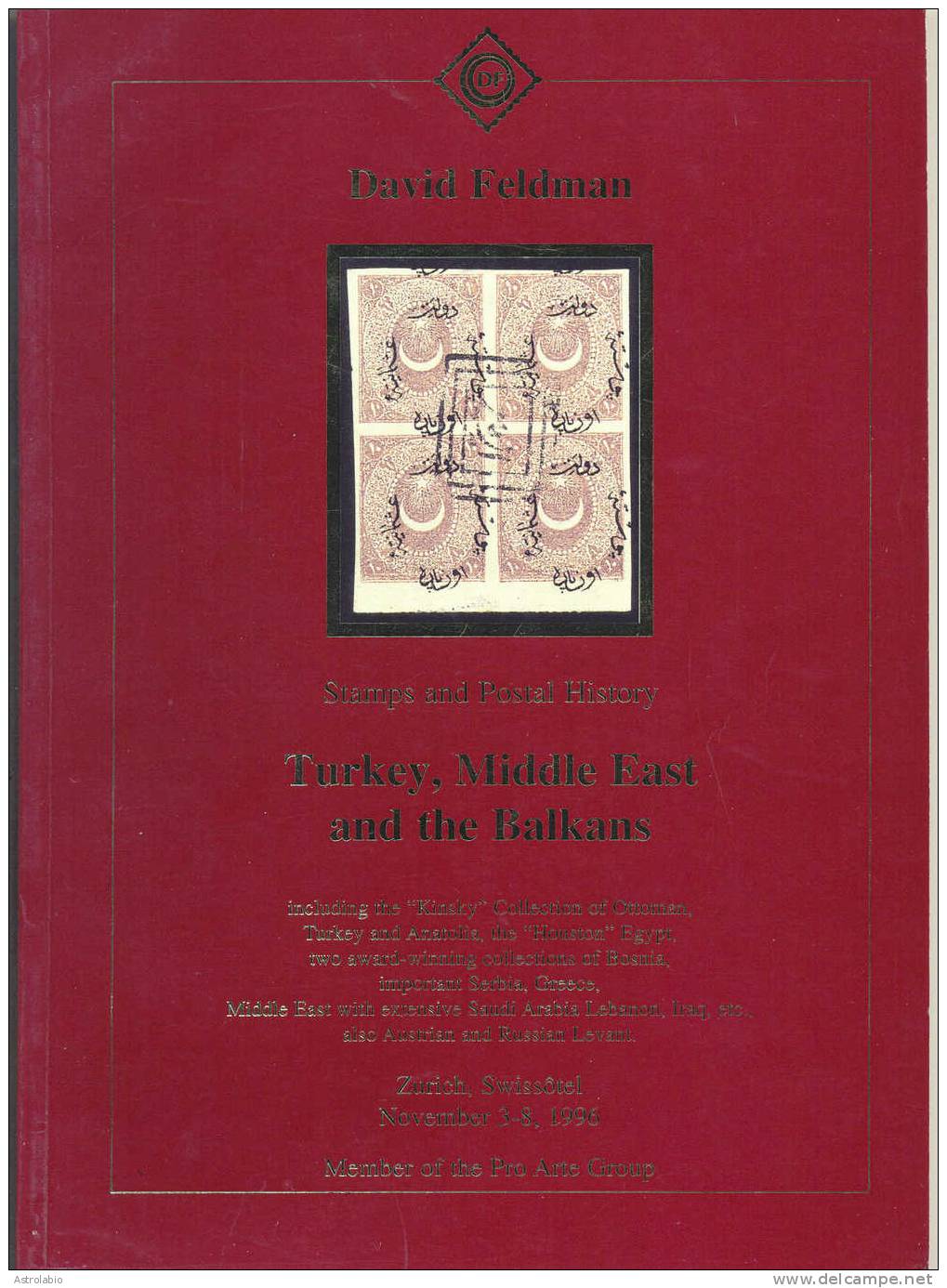 " Turkey, Middle East And The Balkans " Auction 1996 David Feldman - Auktionskataloge