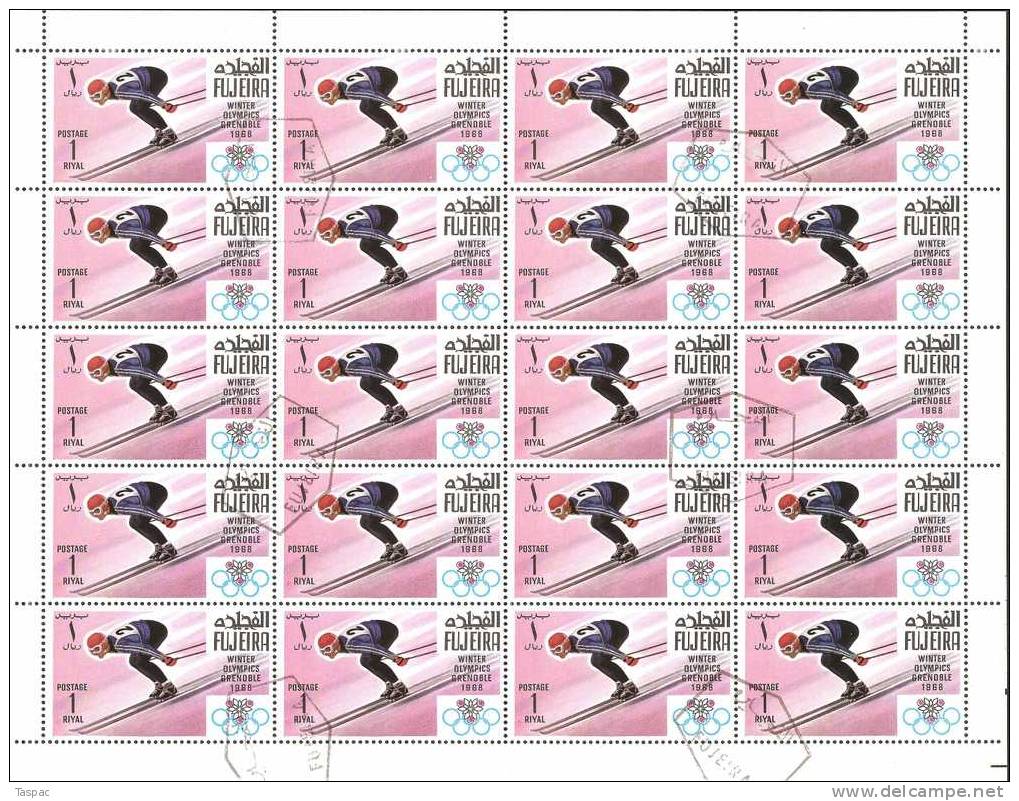 Fujeira 1968 Mi# 214-220 A Used - Complete Set In Sheets Of 20 - Winter Olympics, Grenoble - Fudschaira