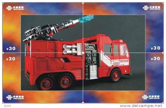 A04336 China phone cards Fire Engine puzzle 40pcs