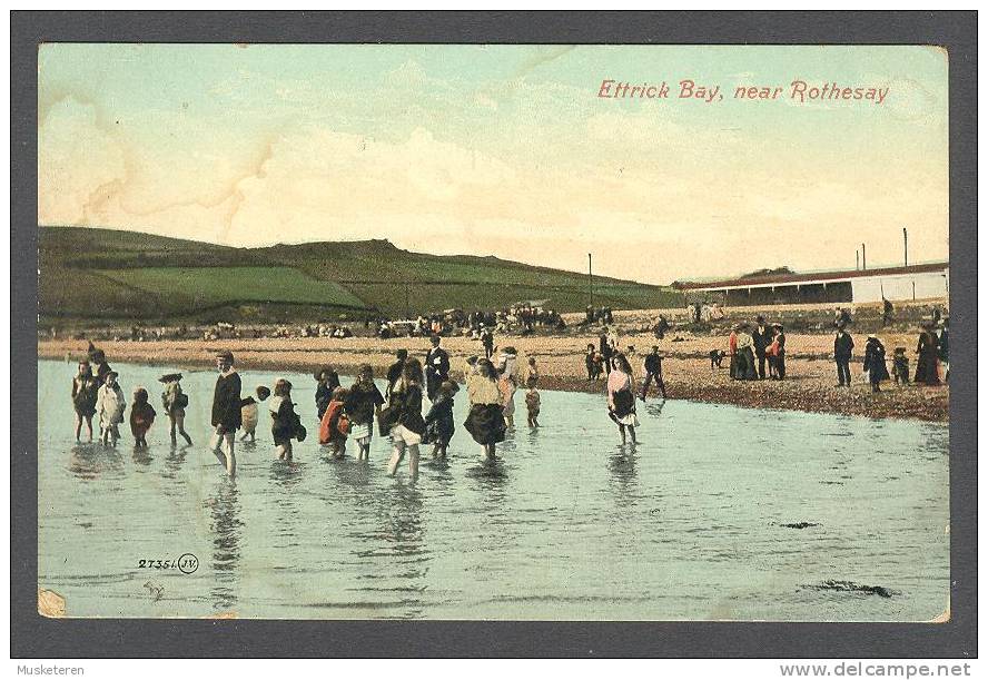 United Kingdom PPC Scotland Bute Ettrick Bay, Near Rothesay Valentine's Series Old Souvenir Post Card - Bute