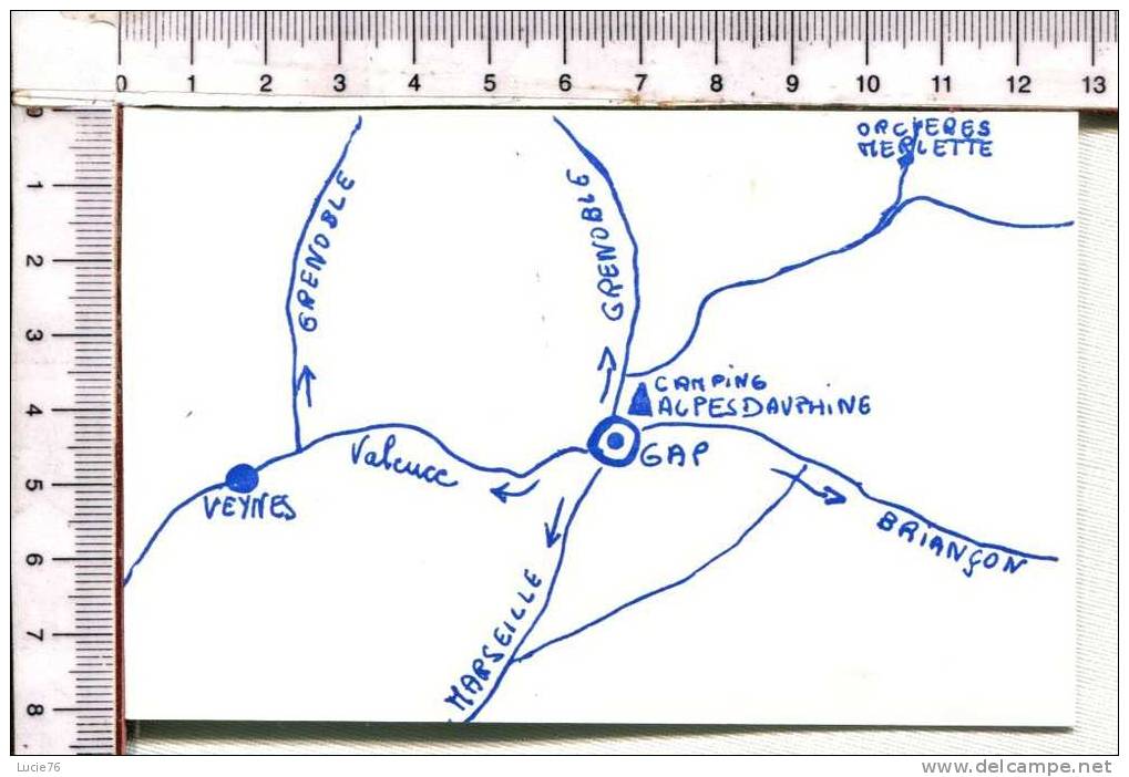 Mignonnette  Publicitaire  -  CAMPING  " ALPES DAUPHINE "  -  Restaurant  Bar  -  GAP - Placas De Cartón
