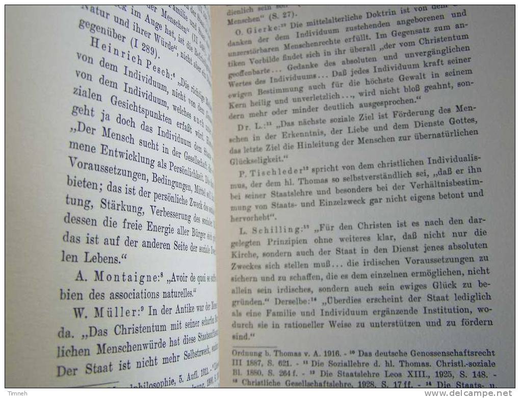 INDIVIDUUM UND GEMEINSCHAFT BEIM HEILIGE THOMAS VON AQUIN Von Edelbert KURZ O.F.M.Verlag Kösel Pustet- - Poésie & Essais