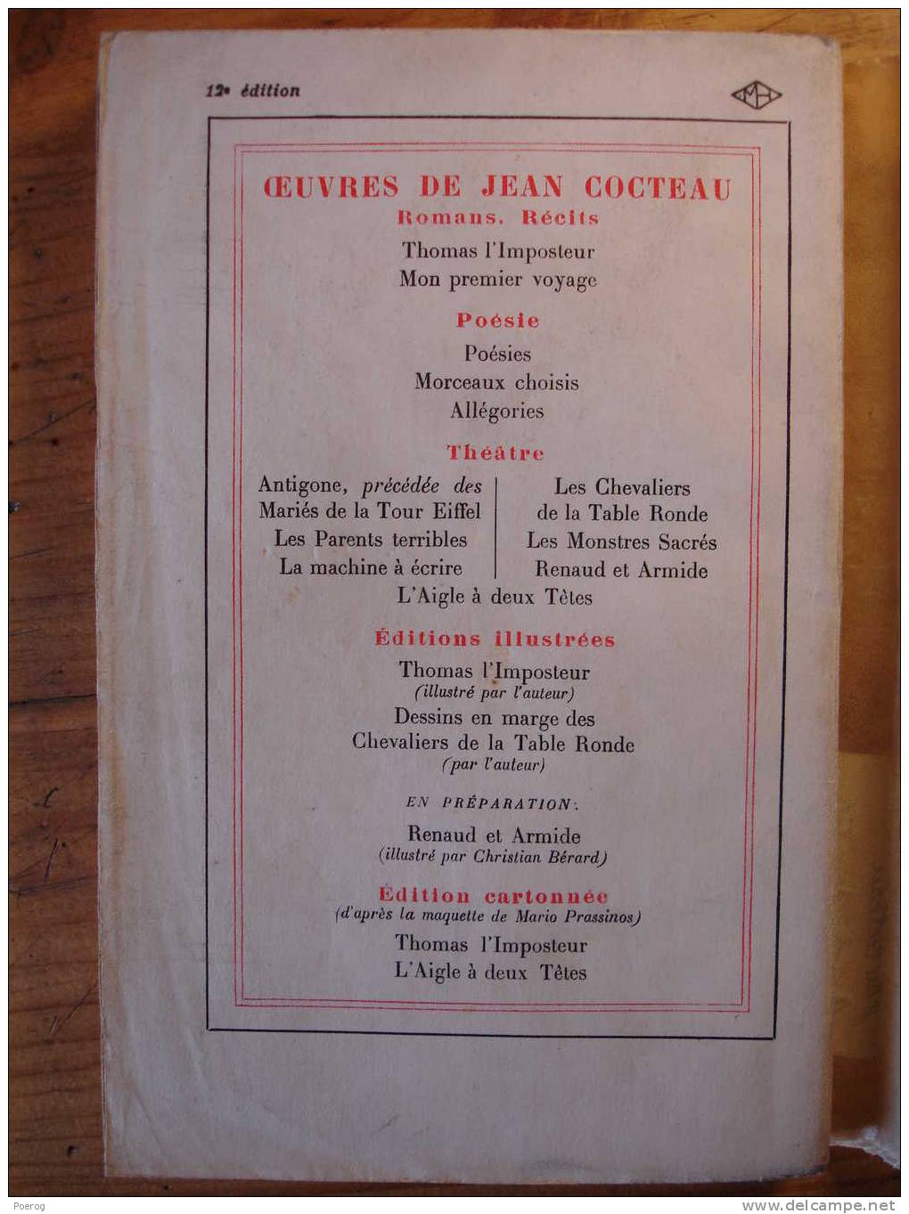 JEAN COCTEAU - L' AIGLE A DEUX TETES - GALLIMARD - 1946 Eo - Französische Autoren