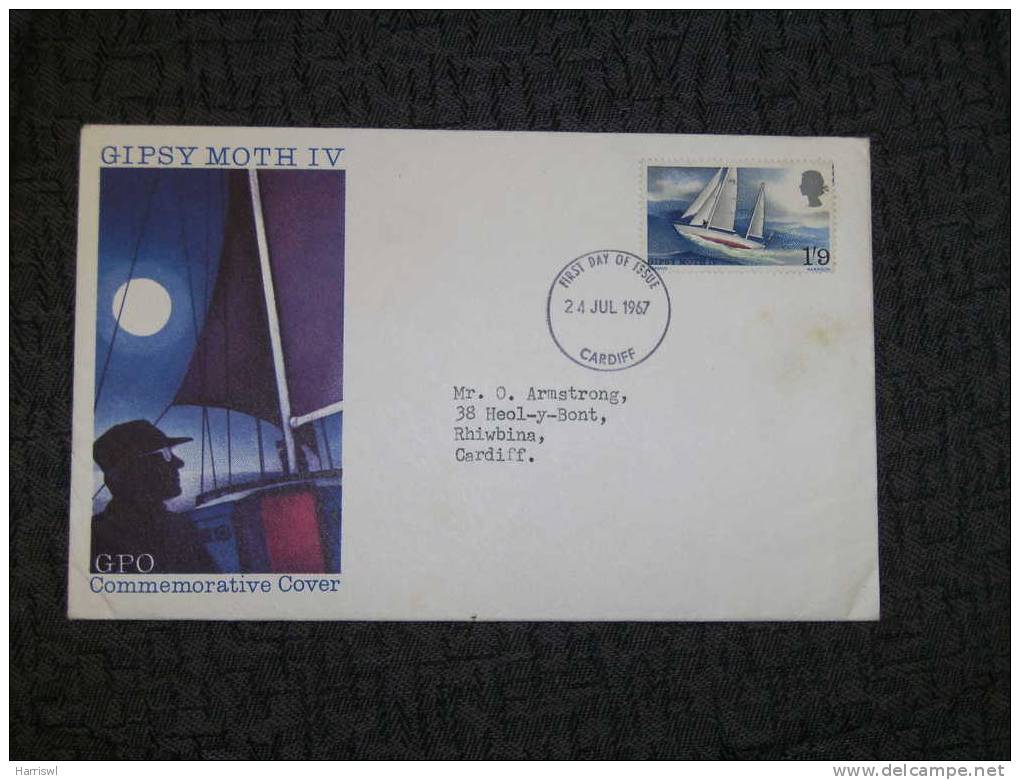 GB FDC GIPSY MOTH BOAT 1967 - 1952-1971 Pre-Decimal Issues