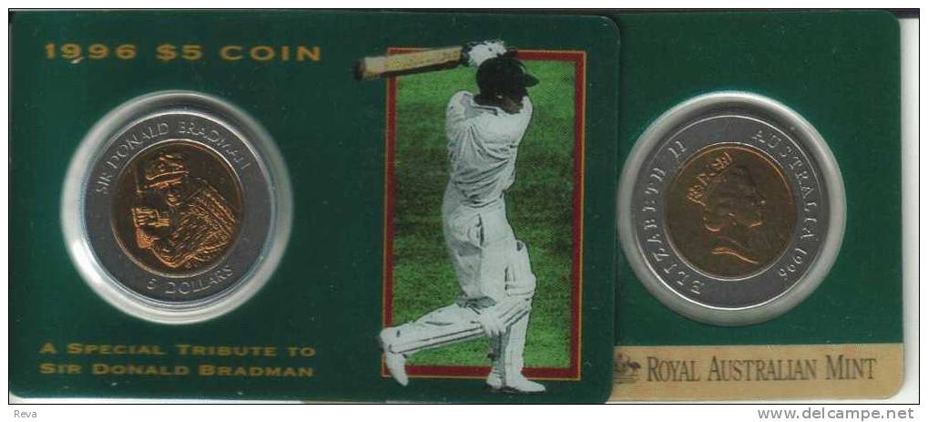 AUSTRALIA  $5 BI-METAL BRADMAN CRICKET SPORT  QEII HEAD 1 YEAR PNC 1997 UNC NOT RELEASED READ DESCRIPTION CAREFULLY!! - Autres & Non Classés