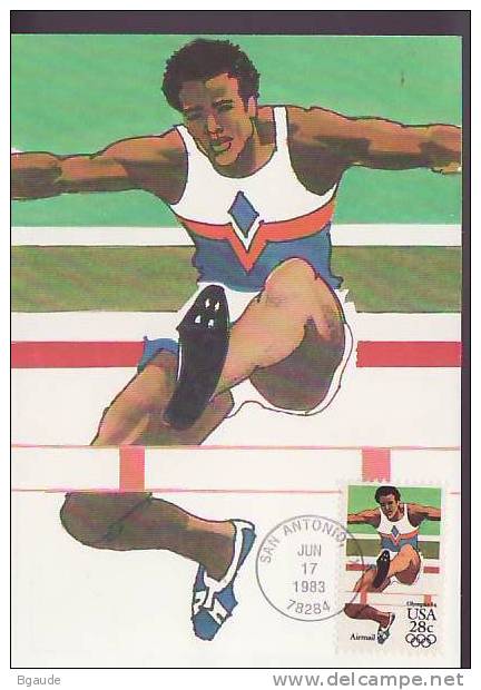 ETATS UNIS CARTE MAXIMUM NUM.YVERT  PA 100 SPORT JEUX OLYMPIQUES LOS ANGELES 1984 - Cartoline Maximum