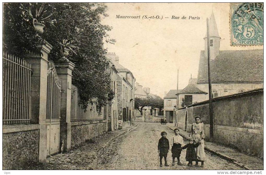 CPA - 78 - MAURECOURT - Rue De Paris - Carte Légèrement Décollée - 126 - Maurecourt