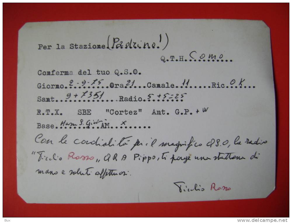 RADIO PICCHIO ROSSO MESSINA  FOX  QSL QXL  OPERATOR   RADIO  POSTCARD - Other & Unclassified