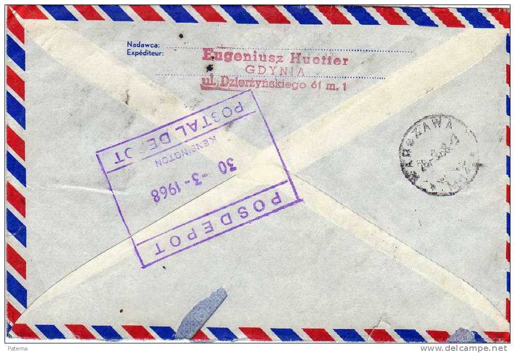 Carta, , Aérea, Certificada, WRZESZCZ 1968( Polonia), Cover, Letter - Covers & Documents