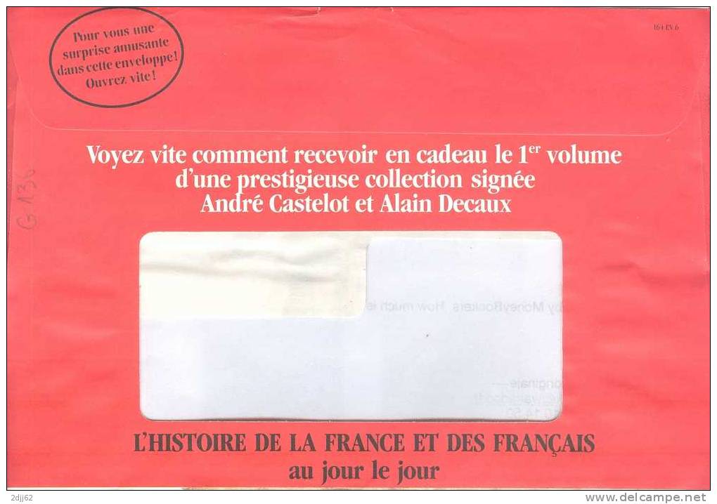 France, HistoireDecaux, Castelot, Bicentenaire, 1789, 1989, Classe Ouverte - Enveloppe Entière, 2 Images  (G136) - Révolution Française