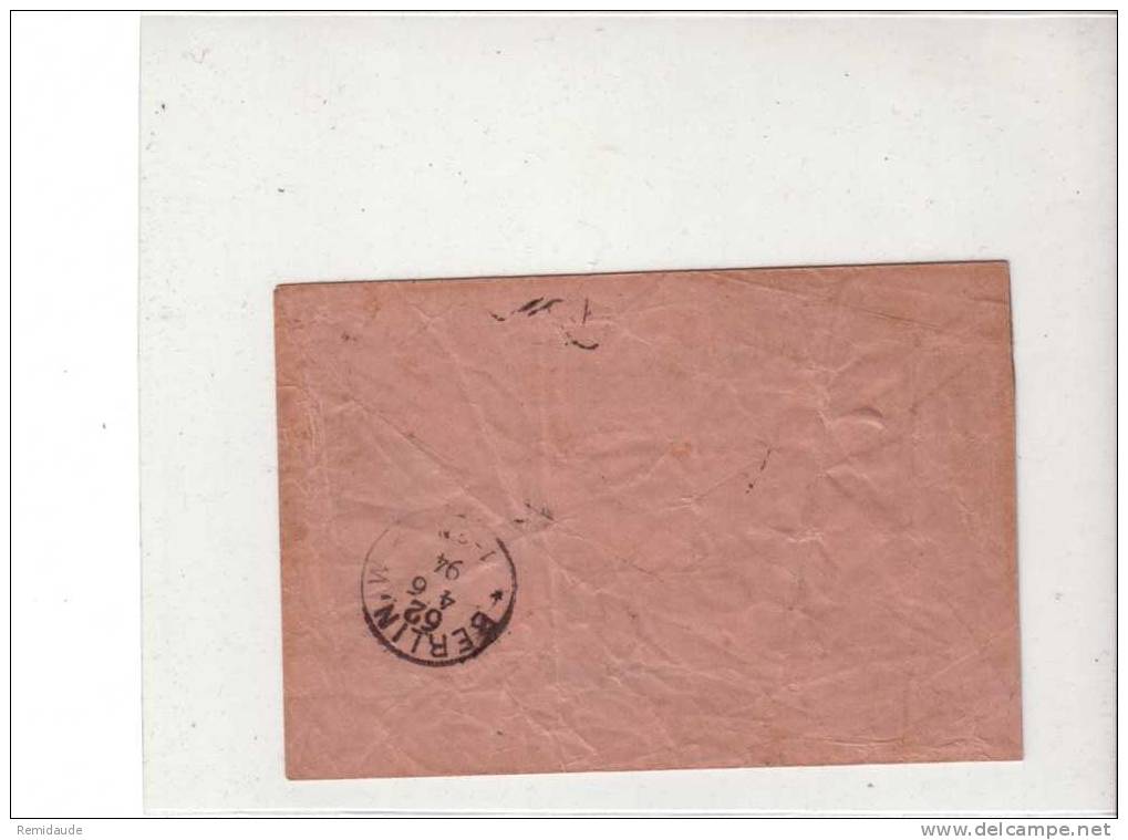 PNEUMATIQUE (ROHRPOST) - ENTIER POSTAL - TYPE AIGLE (ADLER) - LETTRE De BERLIN - 1894 - Enveloppes