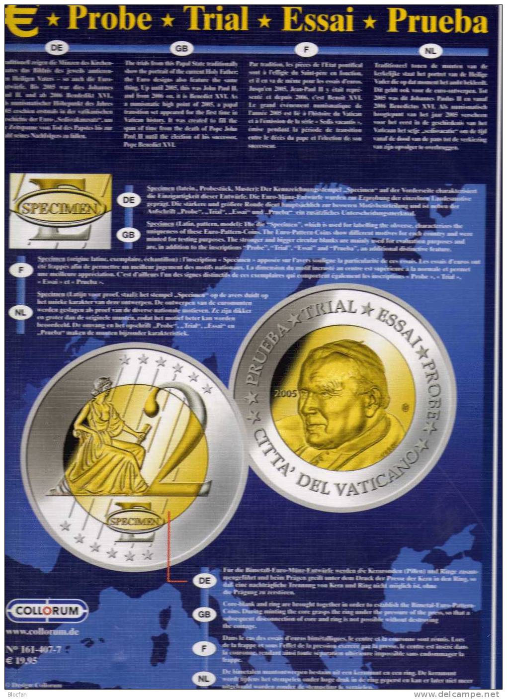 Probe-Satz 2002 Papst Paul VI. Vatikan Komplett 8 Münzen Prägefrisch 50€ In Münzdosen Als Entwurf Coin 1C-2EURO Vaticano - Varietà E Curiosità