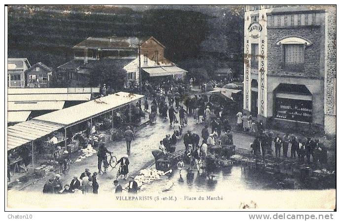 VILLEPARISIS - Place Du Marché (Carte Colorée Bleue) - Villeparisis