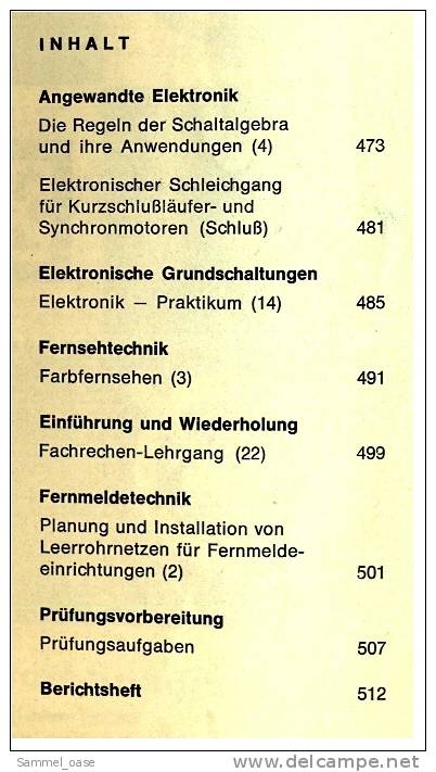 Fach - Zeitschrift  , Der Junge Radio Fernseh Und Industrie Elektroniker  11 / 1971 - Informatique