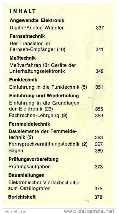 Fach - Zeitschrift  , Der Junge Radio Fernseh Und Industrie Elektroniker  8 / 1970 - Computer Sciences