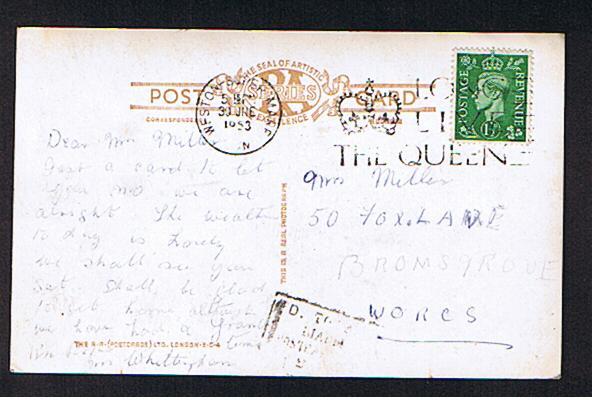 RB 596 - 1953 Real Photo Postcard - Postage Due  & " Long Live The Queen Slogan" Sand Bay Kewstoke Weston-Super-Mare - Weston-Super-Mare