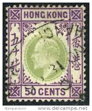 Hong Kong #80 Used 50c Edward VII From 1903 - Usados