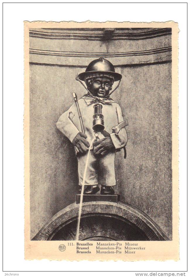 Bruxelles, Brussel, Brussels: Manneken-Pis, Mineur, Mine, Lampe, Casque (10-2302) - Famous People