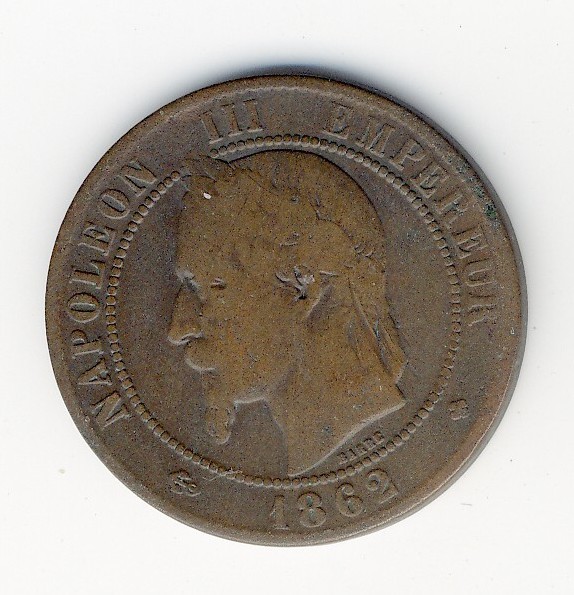 10  Centimes Napoléon III  -  1862 BB - 10 Centimes