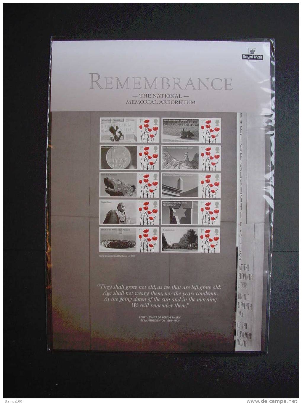 GREAT BRITAIN  2010  REMEMBRANCE COMM SHEET    MNH **  (1061200-1400) - Sheets, Plate Blocks & Multiples