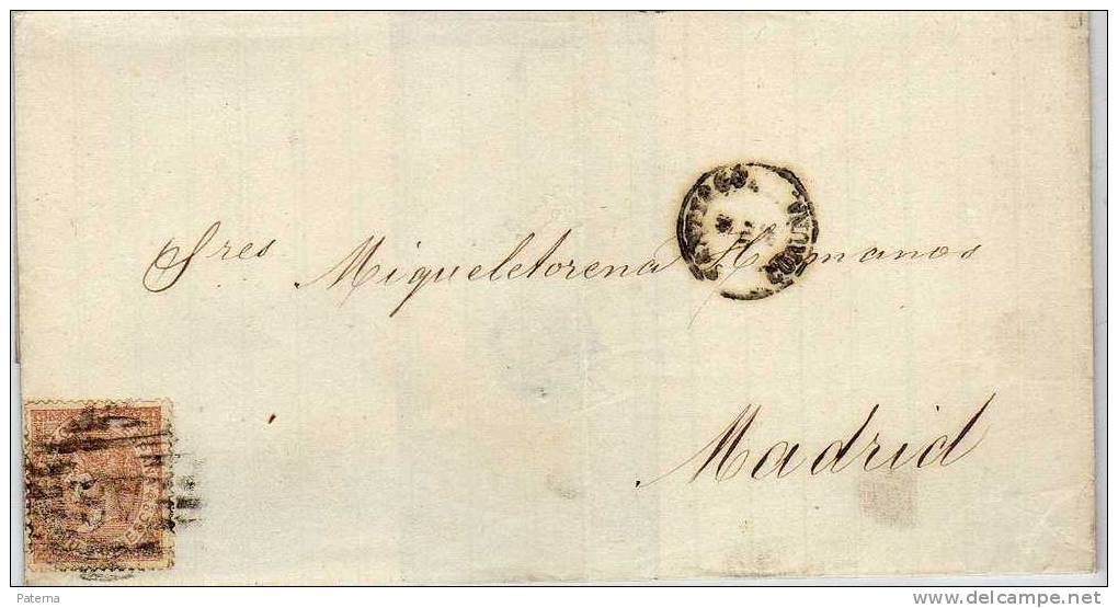 3537  Envuelta SANTIAGO Coruña 1868, Parrilla AS De Santiago - Cartas & Documentos