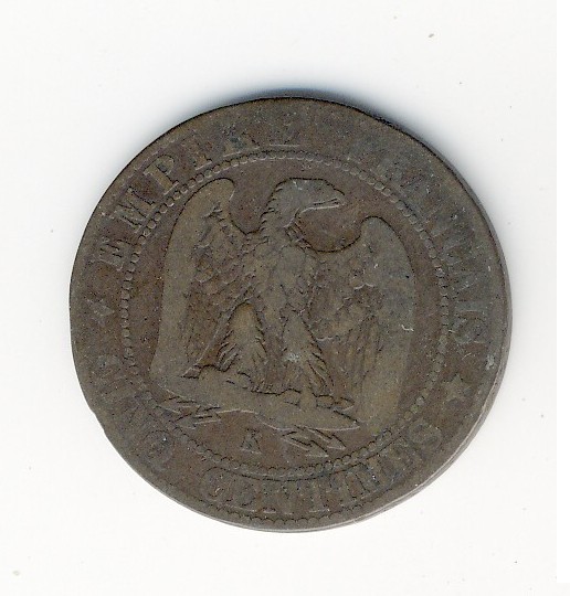 5  Centimes  Napoléon III  -  1855 K  - Chien - 5 Centimes