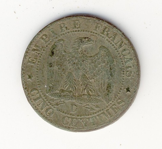 5  Centimes  Napoléon III  -  1855 D  -  Chien - 5 Centimes