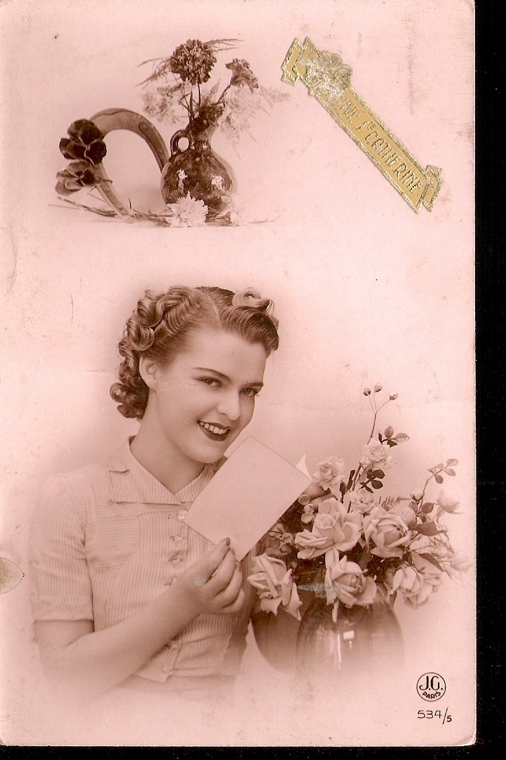 Vive Sainte Catherine :  Jeune Femme Avec Fleur Et Fer à Cheval - Saint-Catherine's Day