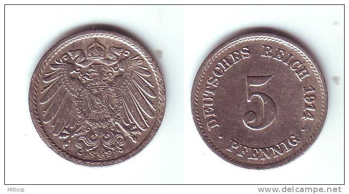 Germany 5 Pfennig 1914 F - 5 Pfennig