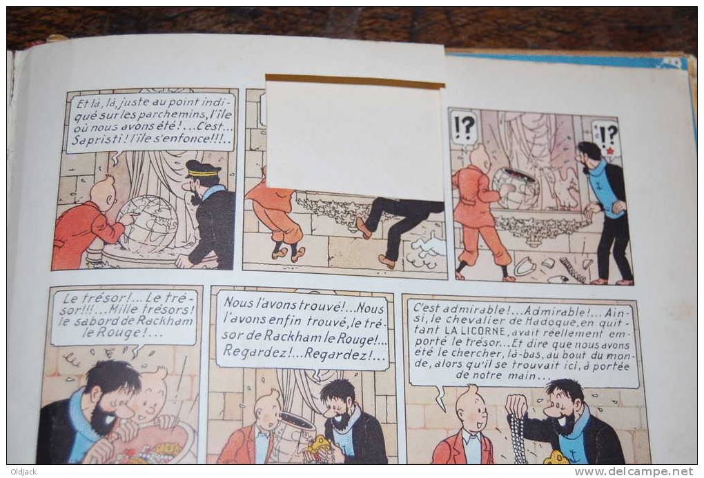 TINTIN LE TRESOR DE RACKHAM LE ROUGE 1950 (66r32) - Tintin