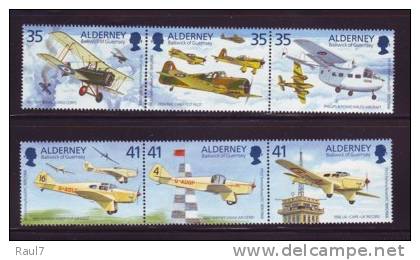 AVIONS DIVERS Centenaire De Tommy Rose// ALDERNEY 1995 Série De 6V Neufs  (MNH Set) MAGNIFIQUE... - Alderney