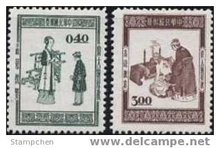 1957 Sublimity Of Mother Teaching Stamps Candle Famous Chinese Soldier - Mother's Day