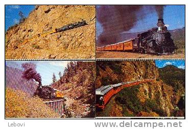 TRAIN "The High Line Between Durango Et Silverton (Colorado) - Lot De 5 Cartes Postales Neuves - Railway