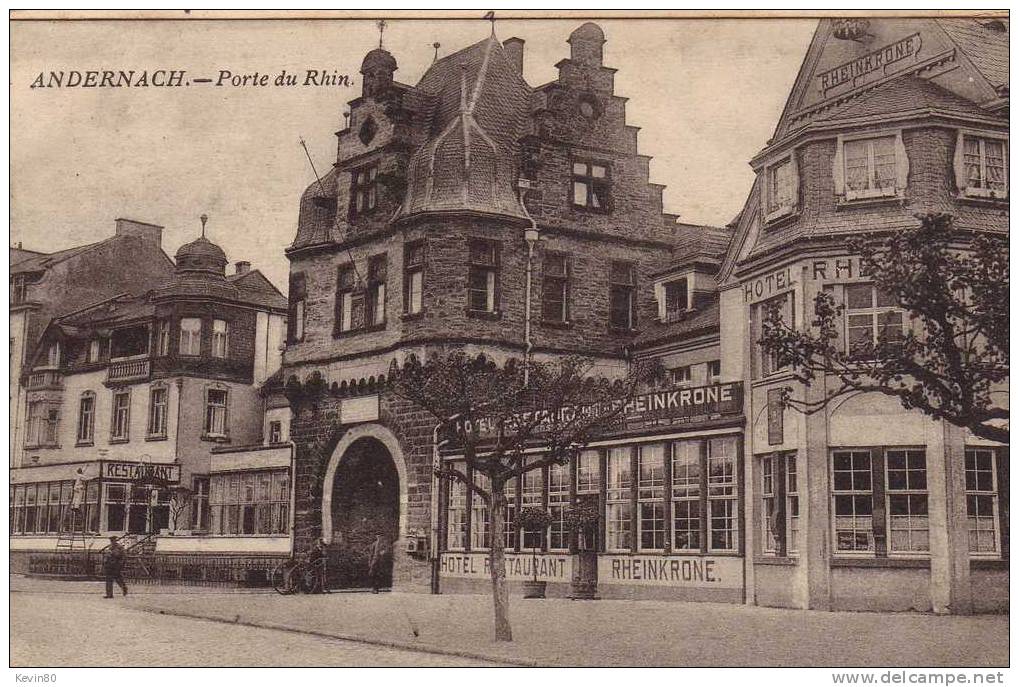 ALLEMAGNE ANDERNACH Porte Du Rhin Cpa Animée - Andernach