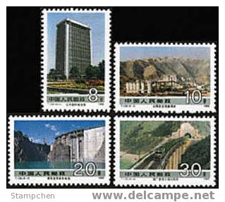 China 1989 T139 Construction Stamps Train Telecommunication Railroad Locomotive Telecom Dam - Wasser