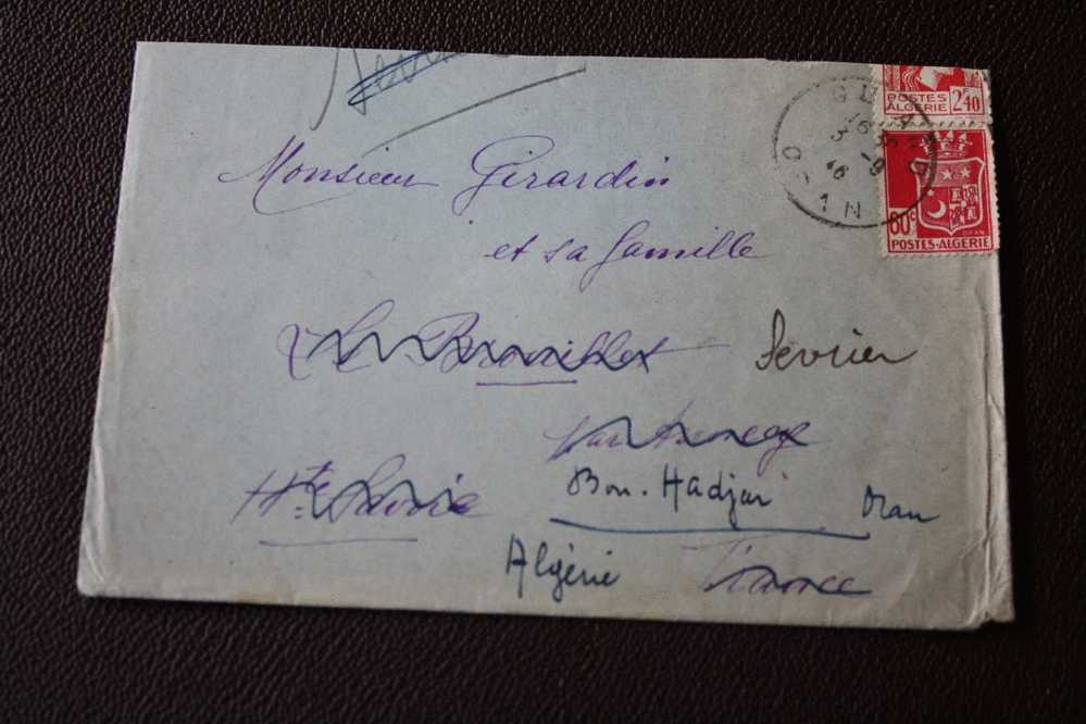 LETTRE :ORAN ALGERIE EX COLONIE FRANCAISE 1953 OMEC MANUELLE - Briefe U. Dokumente