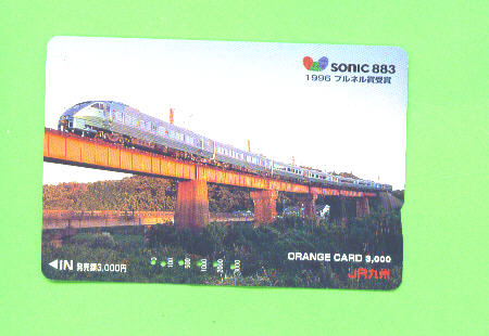 JAPAN -  Orange Picture Rail Ticket/Train As Scan - Wereld