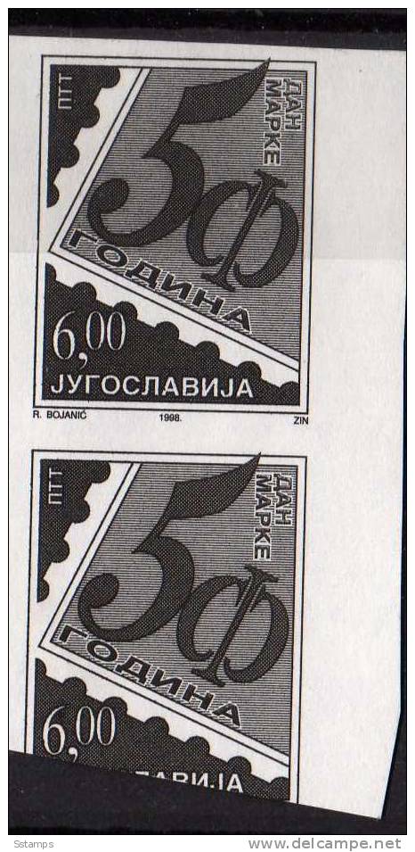 U-69  JUGOSLAVIA  STAMP DAY    ERROR  PRINTING BLACK  INTERESSANTE NEVER HINGED - Non Dentelés, épreuves & Variétés