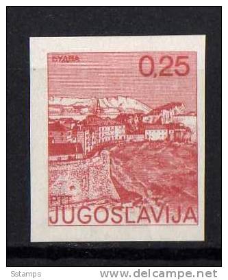 U-R    JUGOSLAVIA TURISMO MONTENEGRO BUDVA   IMPERFORATE RR  NEVER HINGED - Non Dentelés, épreuves & Variétés