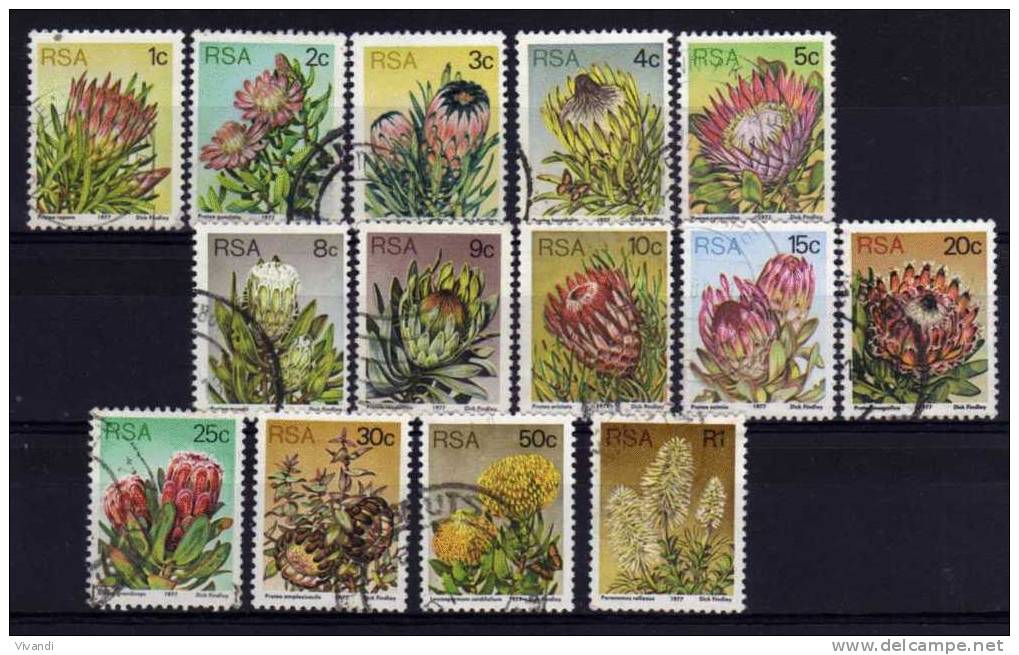 South Africa - 1977 - Proteas & Succulents (Perf 12½  Part Set) - Used - Usados